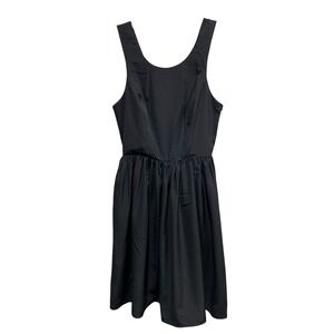 Amanda Uprichard Black Fit and Flare Open Back Smocked Dress Size M RN132941